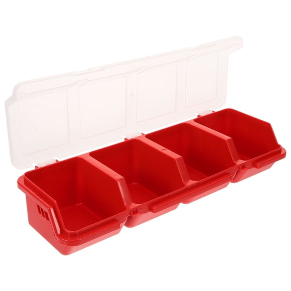 Mobutofu Red 2Pcs PP Screw Organizer Box With Lids Ideal For Home And Workshop Use