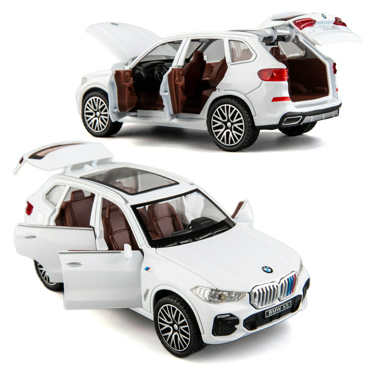  BDTCTK 1:32 Comapatible for BMW X5 SUV Model Car Toy, Zinc  Alloy Pull Back Toy car with Sound and Light for Kids Boy Girl Gift(White)  : Toys & Games