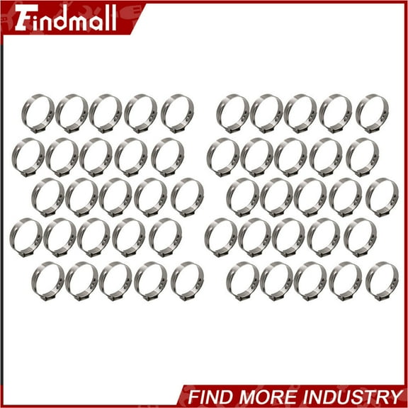 findmall 100 Pieces 1" Stainless Steel Clamps Crimp Pinch Fitting Tubing New