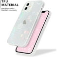 thumbnail image 3 of Compatible with iPhone 12 Case Cute Crystal Clear with Laser Bling Glitter Flower Pattern Design for Women Girls Soft TPU Phone Case Shockproof Protective Cover for iPhone 12, Flower, 3 of 6