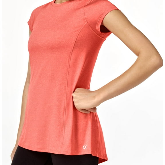 Calvin Klein Womens Performance Pleated Back Top,Boost,Large