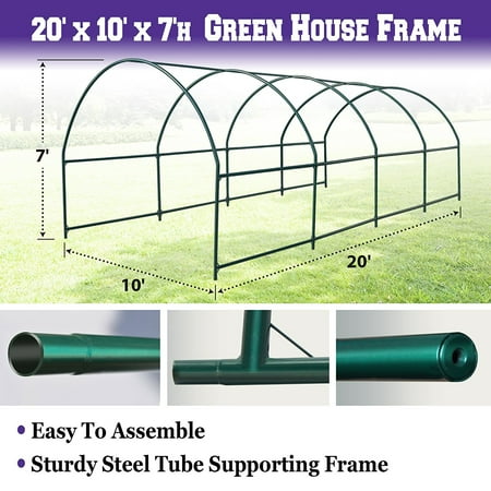 Large Greenhouse Equipment - Sunrise 20'x10'x7' Large Walk-In Outdoor Gardening Plant Greenhouse Replacement Part - Frame Only