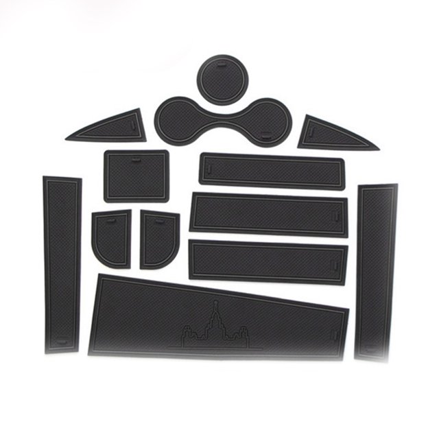 Riwesomey Juego de 13 unidades de almohadilla antideslizante de goma de silicona para coche, alfombrilla decorativa interna a prueba de polvo para Automoción decorativa y accesorios Negro Riwesomey VI018515-01