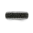 thumbnail image 4 of Solid 14k White Gold White and Black Diamond Band Ring Size 5.5 (.866 cttw.), 4 of 6