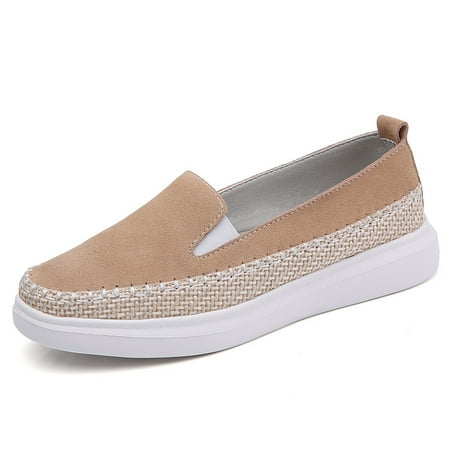 

Ladies Casual Sneakers Lightweight Slip-on Suede Loafers