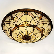 Tiffany Ceiling Lights, Stained Glass Ceiling Light 3-Lights 16 Inch Tiffany Flush Mount Ceiling Light Fixture for Bedroom Dining Living Room Entryway Foyer