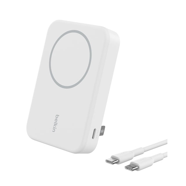 Batería externa inalámbrica Belkin BoostCharge Pro de 10.000 mAh, color blanco