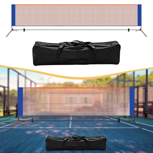DYNWAVECA Système Portable de Filet de Pickleball Incluant Sac de Transport Cadre en Acier Inoxydable pour Fêtes de Match Garages Intérieurs et Extérieurs Plage 5,1 m