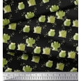 thumbnail image 3 of Soimoi Black Heavy Canvas Fabric Sea Plant & Cactus Tree Decor Fabric Printed Yard 58 Inch Wide, 3 of 3