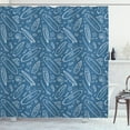 thumbnail image 1 of Ambesonne Surfboard Shower Curtain, Ocean Waves Doodle, 69"Wx75"L, Blue White, 1 of 3