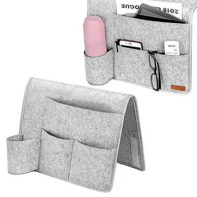 Bolsa de almacenamiento para cabecera de cama de fieltro, soporte para botella de agua, adecuado para cama familiar, sofá, litera, bolsa de almacenamiento, bolsa colgante