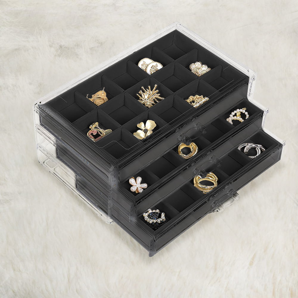 Black Velveteen 45 Pair Earring Jewellery Display Show Pad to fit full size tray 