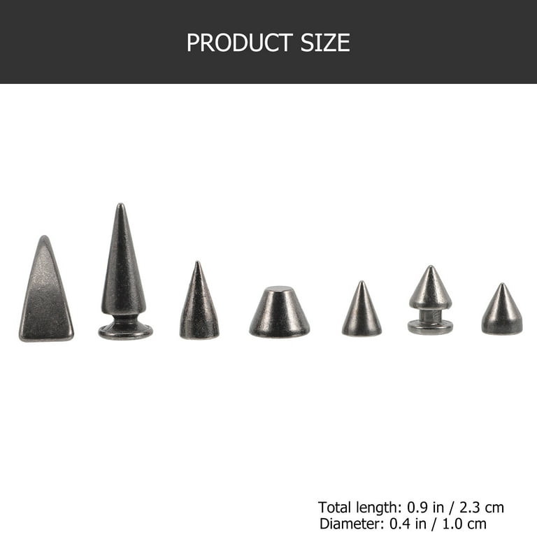 7x10mm Black Cone Studs And Spikes Craft Cool Punk Garment Rivets
