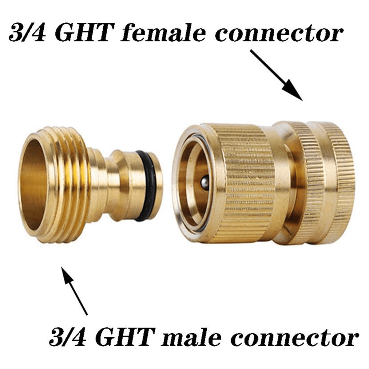 5-Piece Set of Garden Hose Brass Quick Connectors GHT Threaded Connection Accessories Water Pipe Leak-Free Connectors