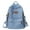 light blue, variant on Student Denim Fashion Backpacks Zipper Bookbag Multi Pockets Large School Bag