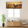 thumbnail image 2 of Watercolor Rooster Window Curtain Valances Farm Sunflower and Chicken Country Sunset Rod Pocket Valances for Bedroom Living Room Dining Room 54 by 18 in, 1 Panel, 2 of 6