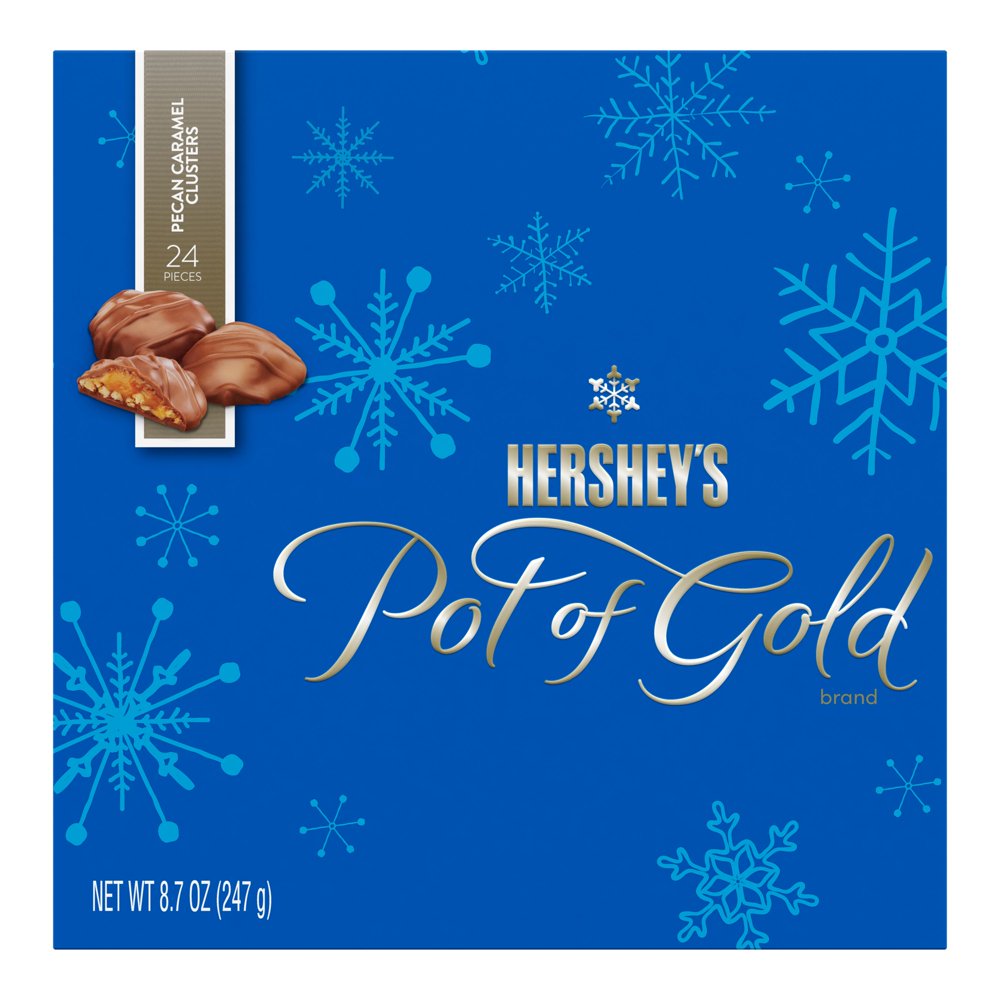 Hershey's Pot Of Gold Pecan Caramel Clusters Chocolate Christmas Candy