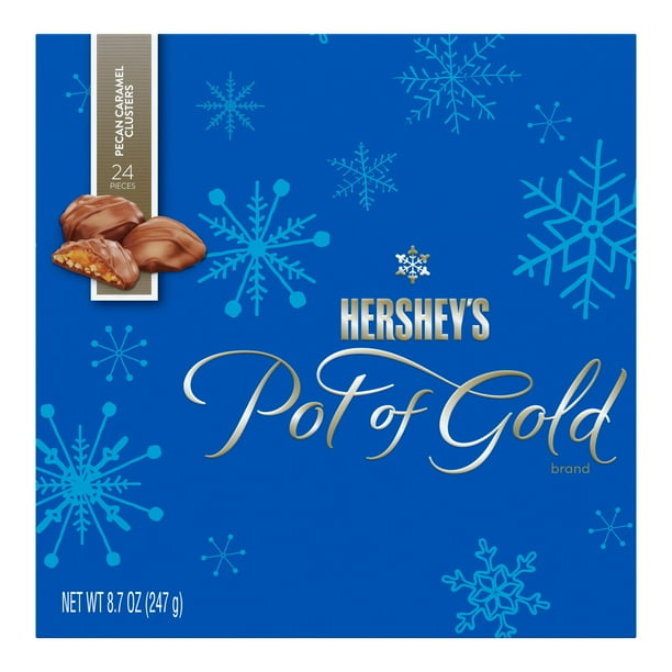 Hershey's Pot Of Gold Pecan Caramel Clusters Chocolate Christmas Candy
