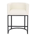 thumbnail image 6 of ClinQ 26" Counter Height Bar Stools Set of 3, PU Leather Barrel Bar Chairs with Back and Arms for Kitchen Island, White, 6 of 14