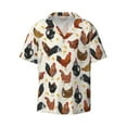 thumbnail image 5 of Picia Roosters and Chickens Men's Linen Shirts Short Sleeve Cuban Beach Shirts Casual Shirts Button Down Shirt for Men Beach Summer Wedding Shirt-Small, 5 of 7