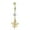 Gold, variant on AVORA 10K White Gold Diamond-Cut Cannabis Leaf with Simulated Diamond CZ Belly Button Ring Body Jewelry (14 Gauge)  - Size 0