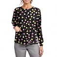 thumbnail image 5 of Scrub Jacket for Women Easter Snap Front Cute Bunny Graphic Long Sleeve Scrubs Jacket Nurse Uniforms Workwear Shirts with Pockets, 5 of 5