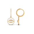 thumbnail image 2 of Rosec Jewels Certified Moissanite Evil Eye Hinged Hoop Earrings in Pave Setting, 18K Yellow Gold, 2 of 5