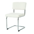 thumbnail image 5 of 4 Luxury White Chairs. Metal Legs (silver), Stable Base. Slip Adjustable Feet. Upholstery, Spacious And Comfortable. 250 Lbs Load Bearing. Easy Assembly Instructions Included Seating Robust, 5 of 7