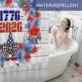 thumbnail image 6 of Independence Day Wreath Shower Curtain, 36" x 72", 4th of July Red Blue Flower Butterfly Wood Grain Waterproof Bathroom Curtain Washable Shower Curtain Set with 12 Hooks, 6 of 9