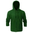 thumbnail image 6 of Flame Resistant FR Fleece Hoodies Zip-Up Sweater - 100%C - 12 oz - Bottle Green Color - Size: X-Large, 6 of 6