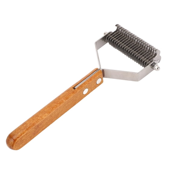 BOKYAN Stainless Steel Double‑Sided Dematting Brush – Durable Pet Grooming Comb with Anti‑Slip Handle, Ideal for Dogs & Cats