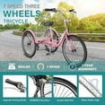 thumbnail image 3 of Lilypelle Adult Tricycles 7 Speed 20/24/26 Inch Three Wheel Bike Cruiser Trike with Low-Step Through Frame/Large Basket for Men, Women, Seniors, 3 of 18