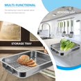 thumbnail image 7 of Rectangular Stainless Steel Baking Pan with Rack for Oven, Air Fryer, Grill, and Food Prep - Includes Baking Pan and Rack, Stainless Steel, Silver, 8*13Inch, 7 of 7