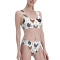 thumbnail image 2 of Daiia Retro Rooster printed 2 piece Swimsuit Bikinis for Women High Waisted Racerback Bathing Suits Summer Tummy Control Scoop Neck Swimwear-Small, 2 of 8