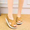 thumbnail image 1 of Verano Color sólido Suave antideslizante Mujer Cuña Columpio Zapato Mujer Zapato Flip Flop Wmkox8yii  shjk2041, 1 of 7