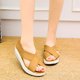 thumbnail image 1 of Verano Color sólido Suave antideslizante Mujer Cuña Columpio Zapato Mujer Zapato Flip Flop Wmkox8yii  shjk2045, 1 of 7