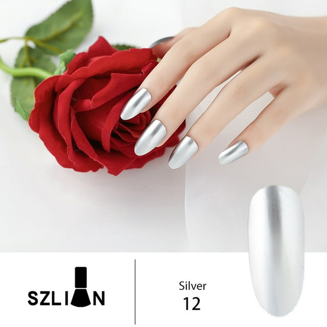 16 Color 8ML Nail Polish Silver Mirror Effect Long Lasting Nail Enamel