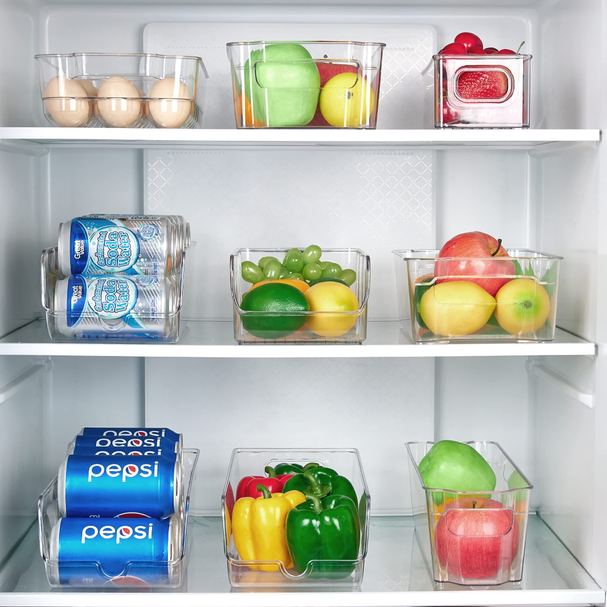 Vtopmart Clear Plastic Pantry Organizer Bins, 6 PCS Food Storage Bins with  Handle for Refrigerator, Fridge, Cabinet, Kitchen, Countertops, Cupboard,  Freezer Organization and Storage, BPA Free, Large - Yahoo Shopping