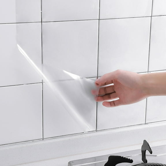 DRAFIDEEP Transparent PET Kitchen Backsplash Protector with Smooth Surface Easy to and Apply for Home Use 1 Roll