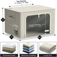 thumbnail image 6 of Sorbus Stackable Storage Bins, Fabric Organizer Bags with Window and Handles for Kids and Adults, 6Pk, Beige, 6 of 7
