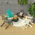 thumbnail image 4 of Gymax Patio Folding Adirondack Chair Weather Resistant Cup Holder Yard Turquoise, 4 of 8