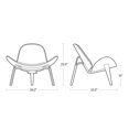 thumbnail image 3 of Lounge Shell Chair Faux Leather Solid Wood Style Kitchen Chair Single Sofa Chair Smile Airplane Chair for Living Room My Lux Decor Round, 3 of 9