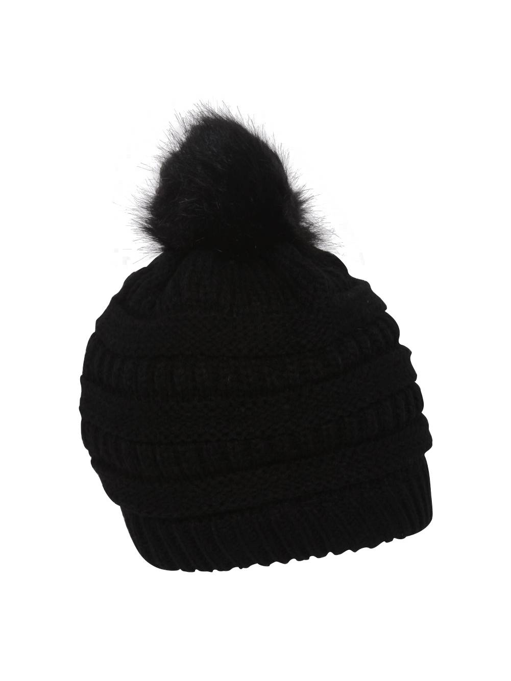 black pom beanie hat