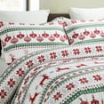 Vaulia King Size Xmas Bedding Set Microfiber, Reindeer Pattern Duvet & Pillow Shams