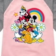 thumbnail image 3 of Disney - Character Group Rainbow Flower - Youth Girls Raglan Graphic T-Shirt, 3 of 5