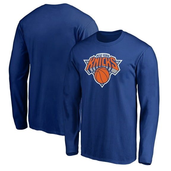 Men's Blue New York Knicks Primary Team Logo Long Sleeve T-Shirt