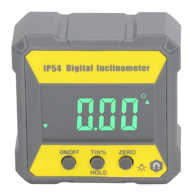 High-Precision Digital Inclinometer with Magnetic Base, LCD Backlit Display, and Durable Housing for Accurate Angle Measurement in Construction, Automotive, and Road Slope Detection