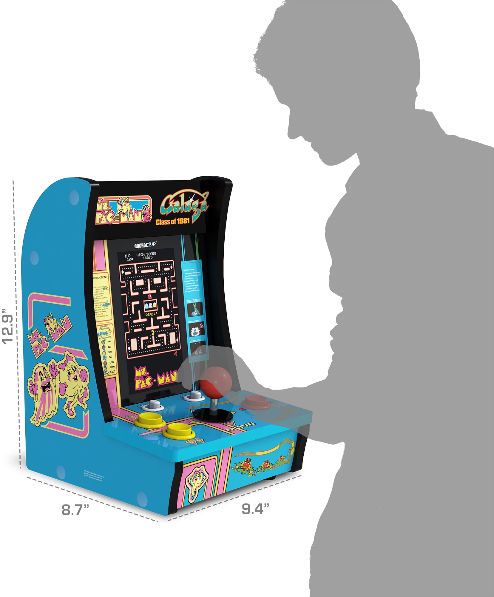 Arcade1Up Class of '81 Ms. PAC-MAN / GALAGA Countercade - Walmart.com