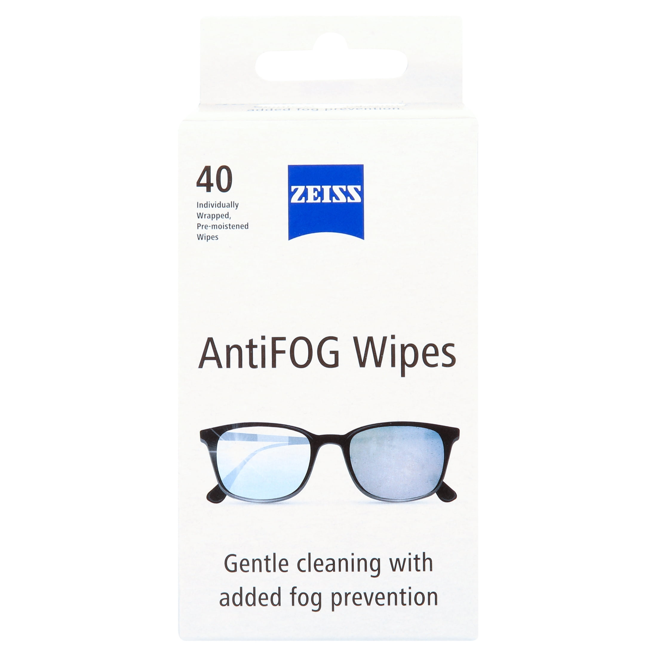ZEISS Gentle and Thorough Cleaning Anti Fog Lens Cleaning Wipes for Eyeglass, 40 Count