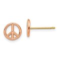 thumbnail image 3 of 14k Rose Gold Polished Peace Symbol Post Earrings, 3 of 3